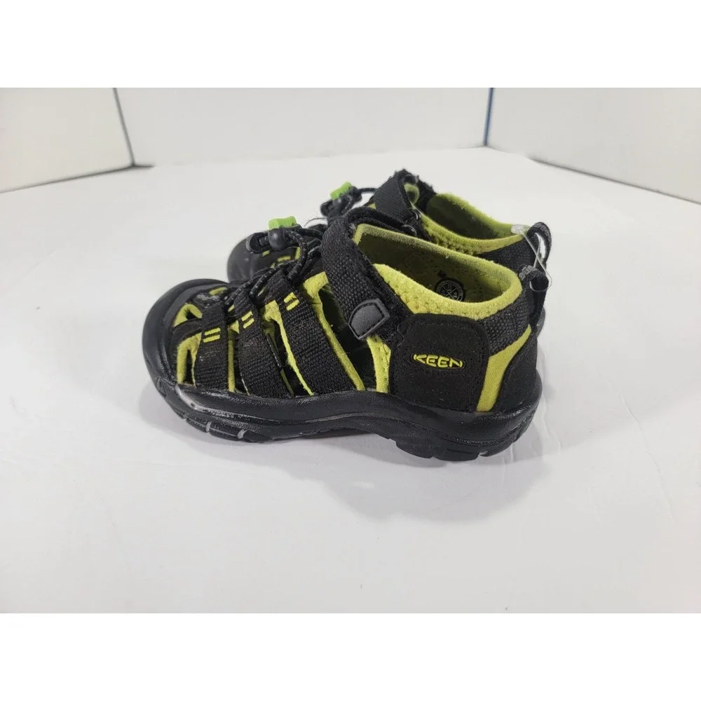 Keen Newport‎ H2 Sandals Toe Protection Black Green Size 11C Youth Kids Boys